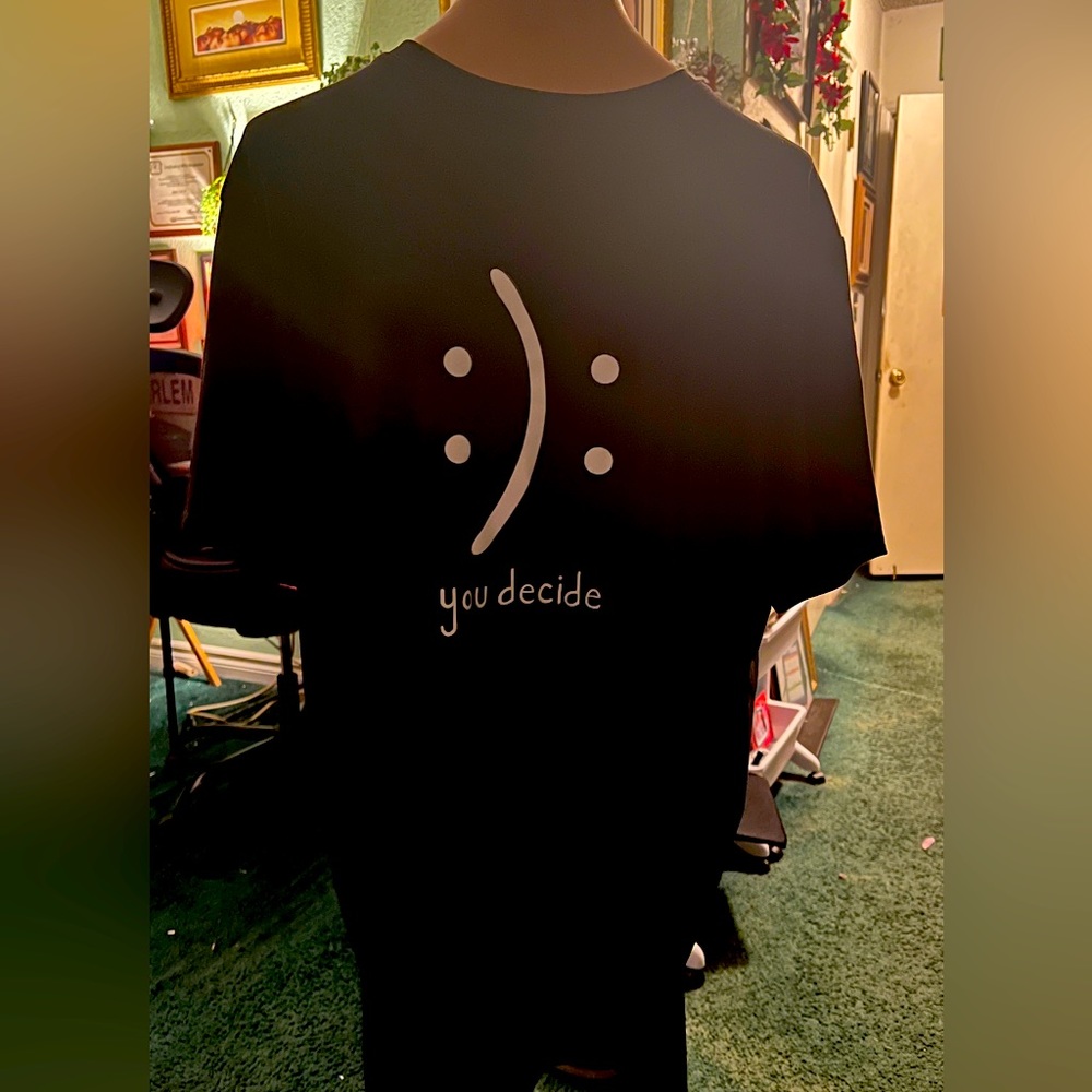 New mens XXL BLACK shirt with print YOU decide on it